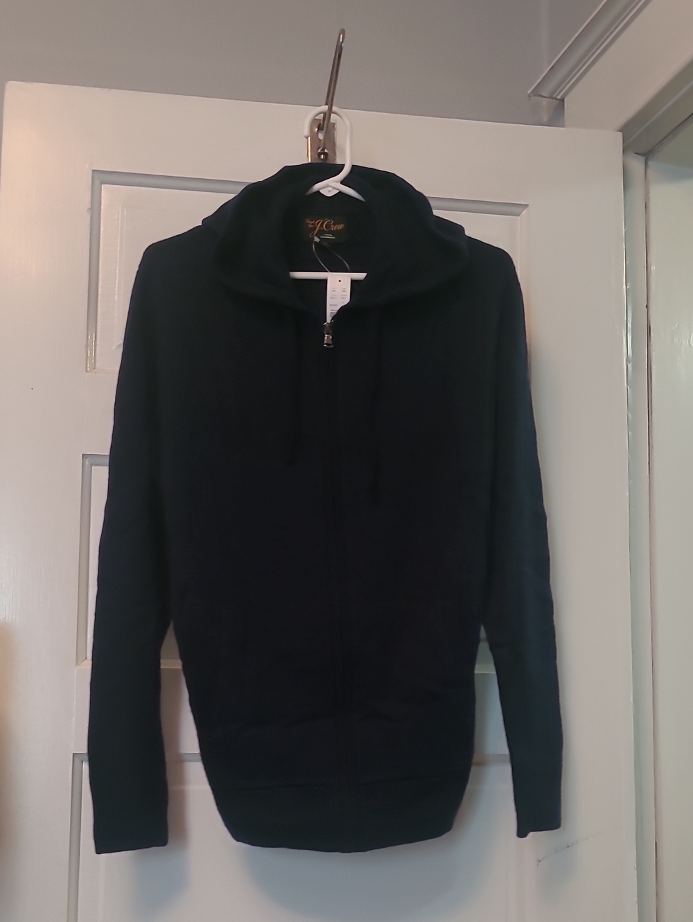 Men's Navy J.crew Full-Zip Hooded Cashmere Sweater